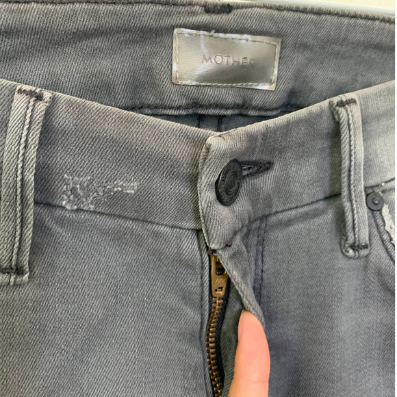 Mother The Looker Ankle Fray Gray Jeans Size 24 - Picture 6 of 14